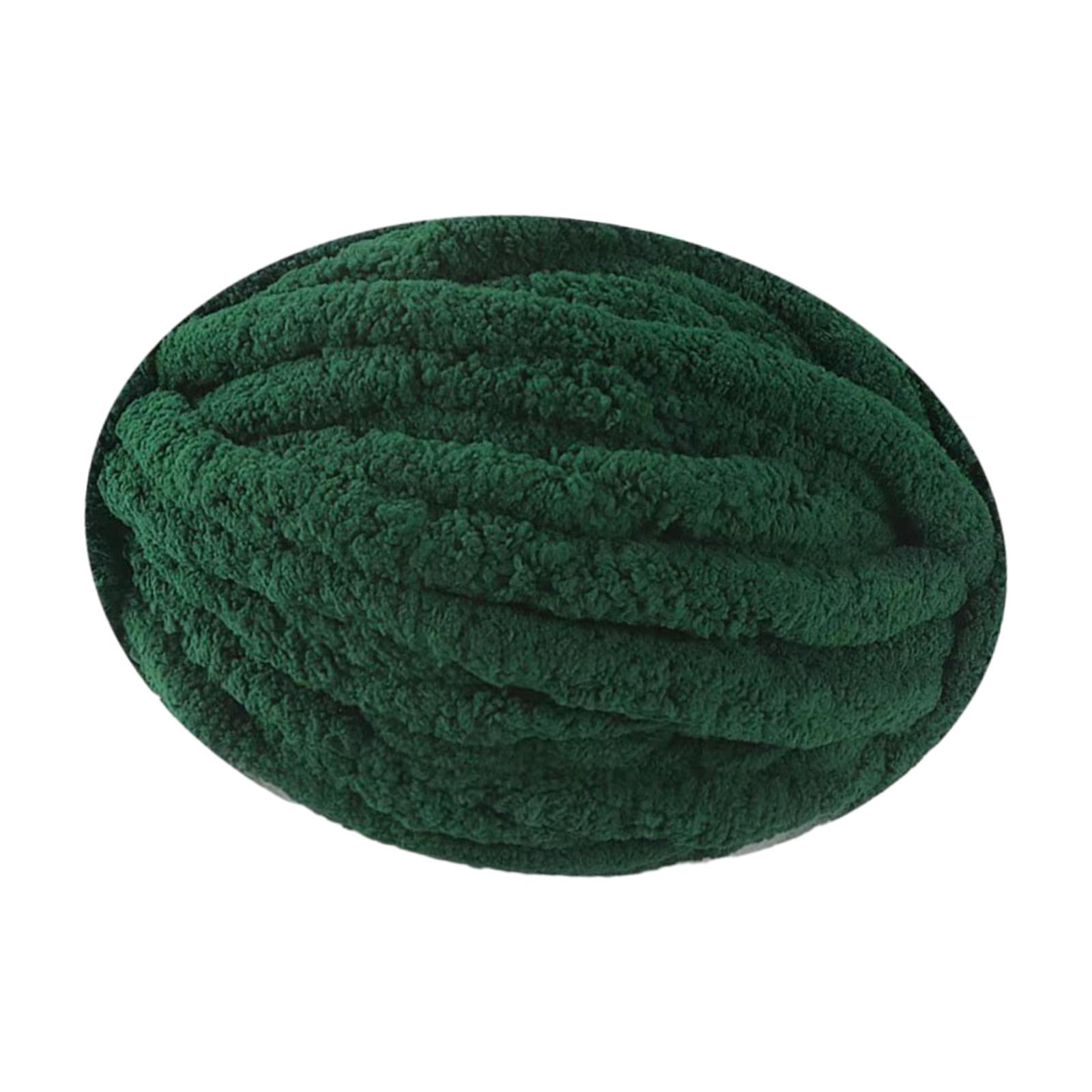 Chunky Soft Chenille Yarn,Fluffy Yarn for Crocheting Baby Blanket Yarn  Bulky Jumbo Yarn,Arm Knitting (Dark Green,1.1lbs)