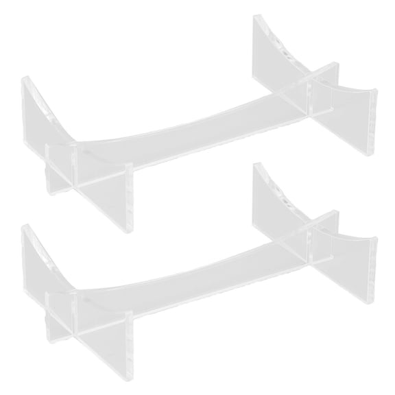 Thick Clear Acrylic Football Display Stand Rugby Memorabilia Holder Sign Autograph Ball Support Base, 2 Pack (5.9 x 3.5 x 1.3 Inches / 15 x 8.9 x 3.4 cm)