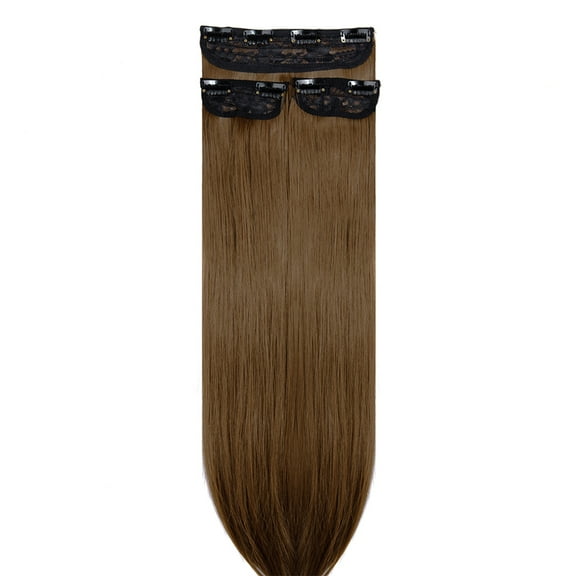 Thick Clip In Hair Extension 3/4 Full Head Curly Wavy Thick Hairpiece Curly Straight Synthetic Heat Resistant Hair 18 inch 3 PCS Set Thick Clip in on Hair Extensions - Natural Black