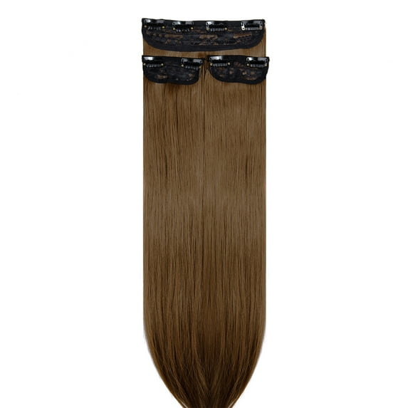 Thick Clip In Hair Extension 3/4 Full Head Curly Wavy Thick Hairpiece Curly Straight Synthetic Heat Resistant Hair 18 inch 3 PCS Set Thick Clip in on Hair Extensions - Natural Black