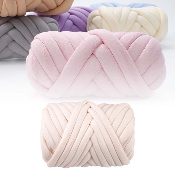 Thick Core Yarn Hand Woven Fabric Strip Thread for Crochet Blanket Cushion DIY Knitting Durable Craft Material