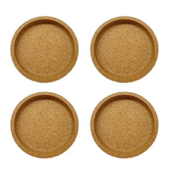 Thick Cork Coasters 10Cm Diameter In Pack Of 4 Heat Resistant Mats For Daily Use