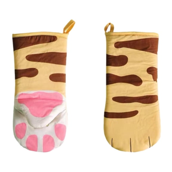 Thick Cotton Oven Mitts Cute Cat/Paw Design,Oven Mitts Kitchen Cooking Baking Heat Resistant Cat Glove,Funny Grilling Microwave Mittens Backer KitchenTools,for Kitchen, Baking, Microwave, Cooking