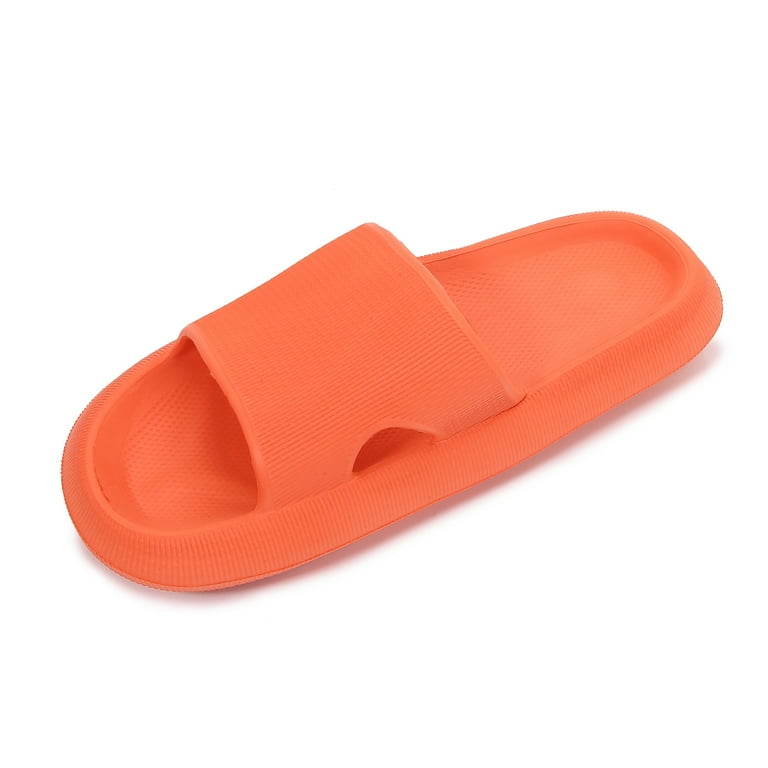 Thick Cushioned Platform Comfy Slippers for Women and Men Summer Beach Indoor Outdoor Rubber Open Toe Slides Orange Women 7 Men 5 Walmart