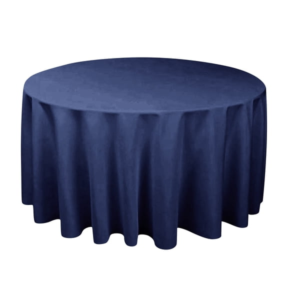 Thick Dark Blue Round Tablecloth,Plain Cloth Color Fabric Table Cover for Party,Wedding,Birthday & Banquet,Tablecloths for Decoration and Celebration,160cm