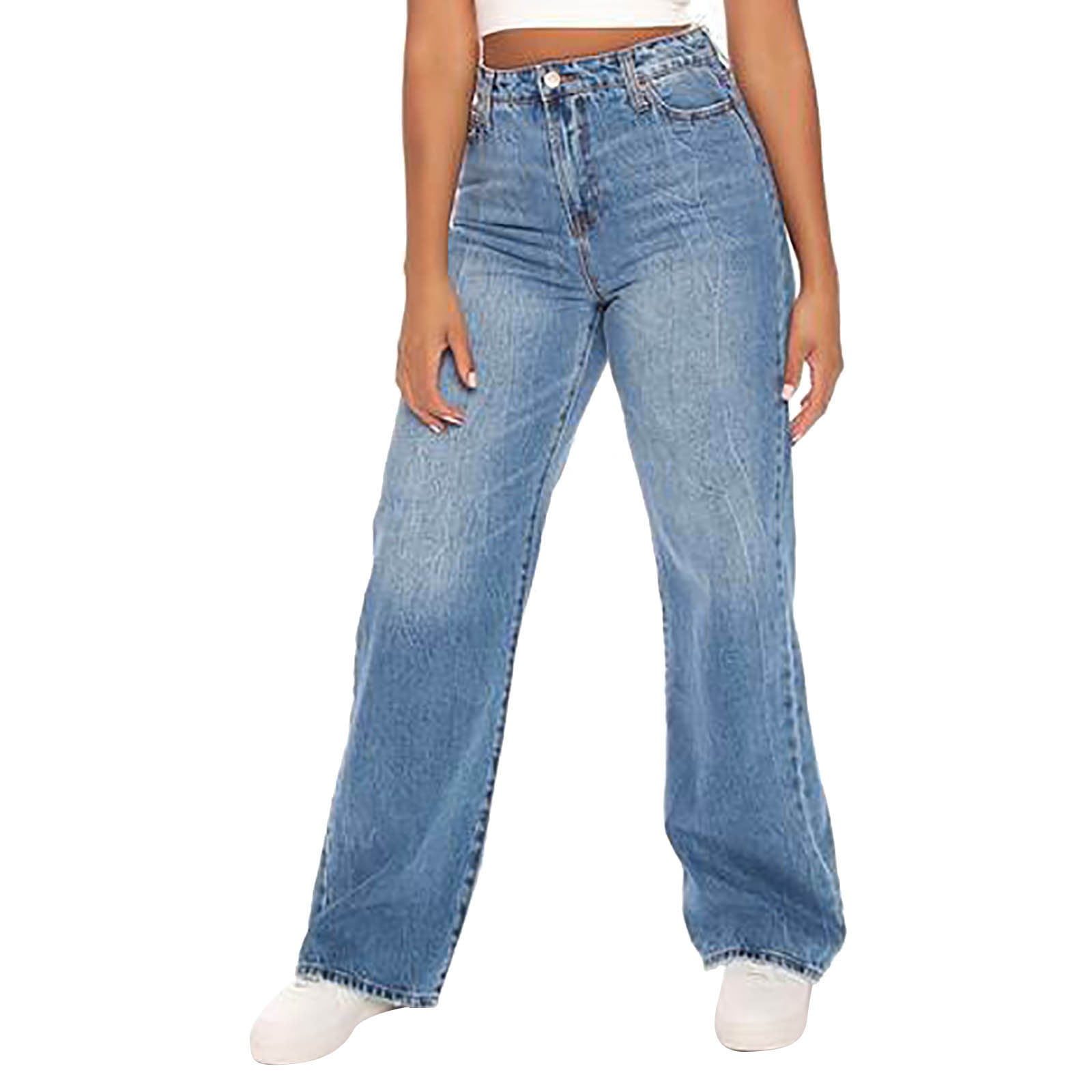 Buy TNQ Women Denim Full Flared Palazzo Pants/Cotton Denim Trousers/Denim  Jeggings (30, Blue) at Amazon.in