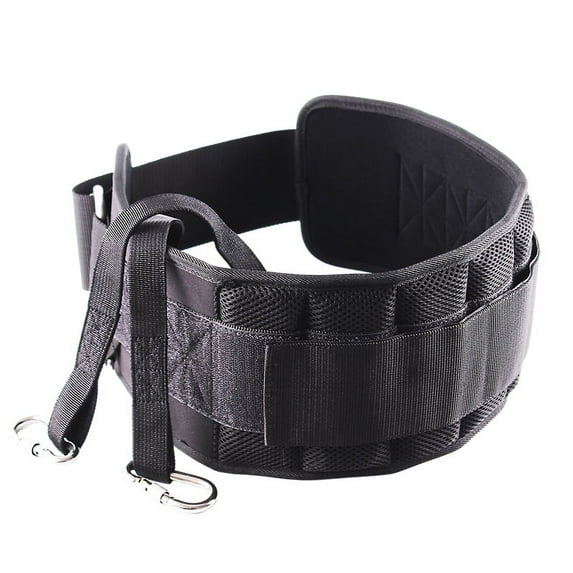 Thick EVA Pull-Up Dip Belt Strength Training Waist Support for Barbell Dumbbell Squat Powerlifting Lumbar Back Brace Bear 100lbs (BLACK LINE,One Size(81cm-132cm))