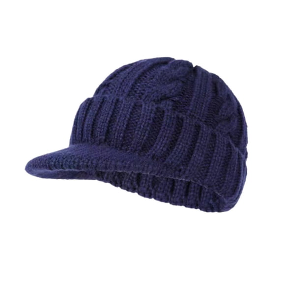 Thick Earflap Visor Knit Hat & Brim - Windproof Cold Warm Cap, Warm Thermal for Cold Weather,Men's Winter Outdoor & Daily Commute Hat,Size:One Size