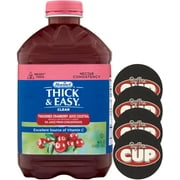 Thick & Easy Clear Thickened Cranberry Juice Cocktail Flavored Drink, Nectar Consistency, 46 fl oz with By The Cup Coasters