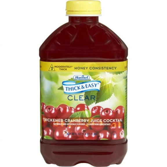 Thick & Easy Thickened Cranberry Juice Cocktail, Honey Consistency, 46 ounce Bottle, 1 Count