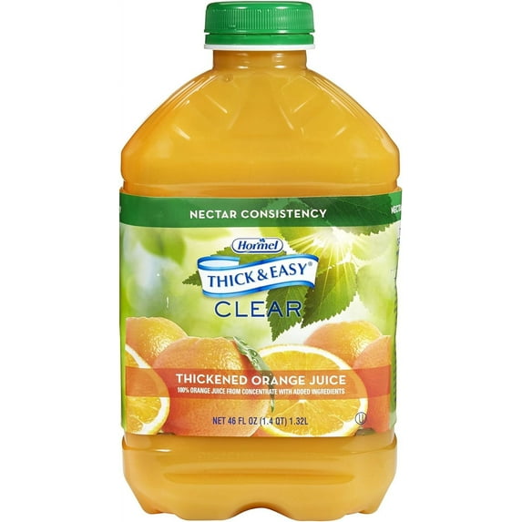 Thick & Easy Clear Thickened Orange Juice, Nectar Consistency, 46 Ounce (Pack of 6)