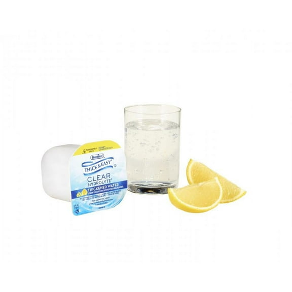 Thick & Easy Hydrolyte Thickened Water, Lemon, Honey Consistency, 4 ounce Portion Cup, 24 Count