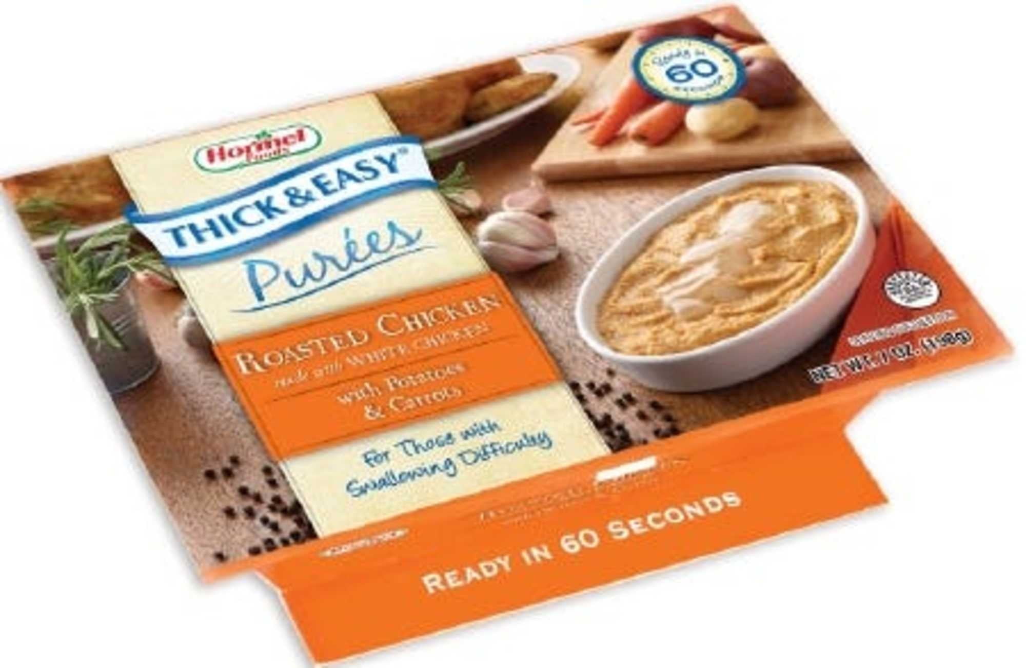 Thick & Easy Purees, Roasted Chicken with Potatoes / Carrots Flavor, 7 oz Tray, Pack of 7