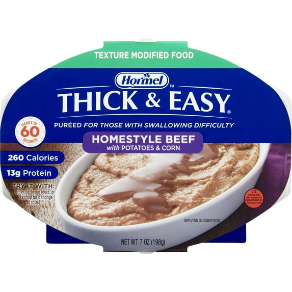 Thick & Easy Purees Thickened Food Beef with Potatoes & Corn 7 oz Tray 7 Ct
