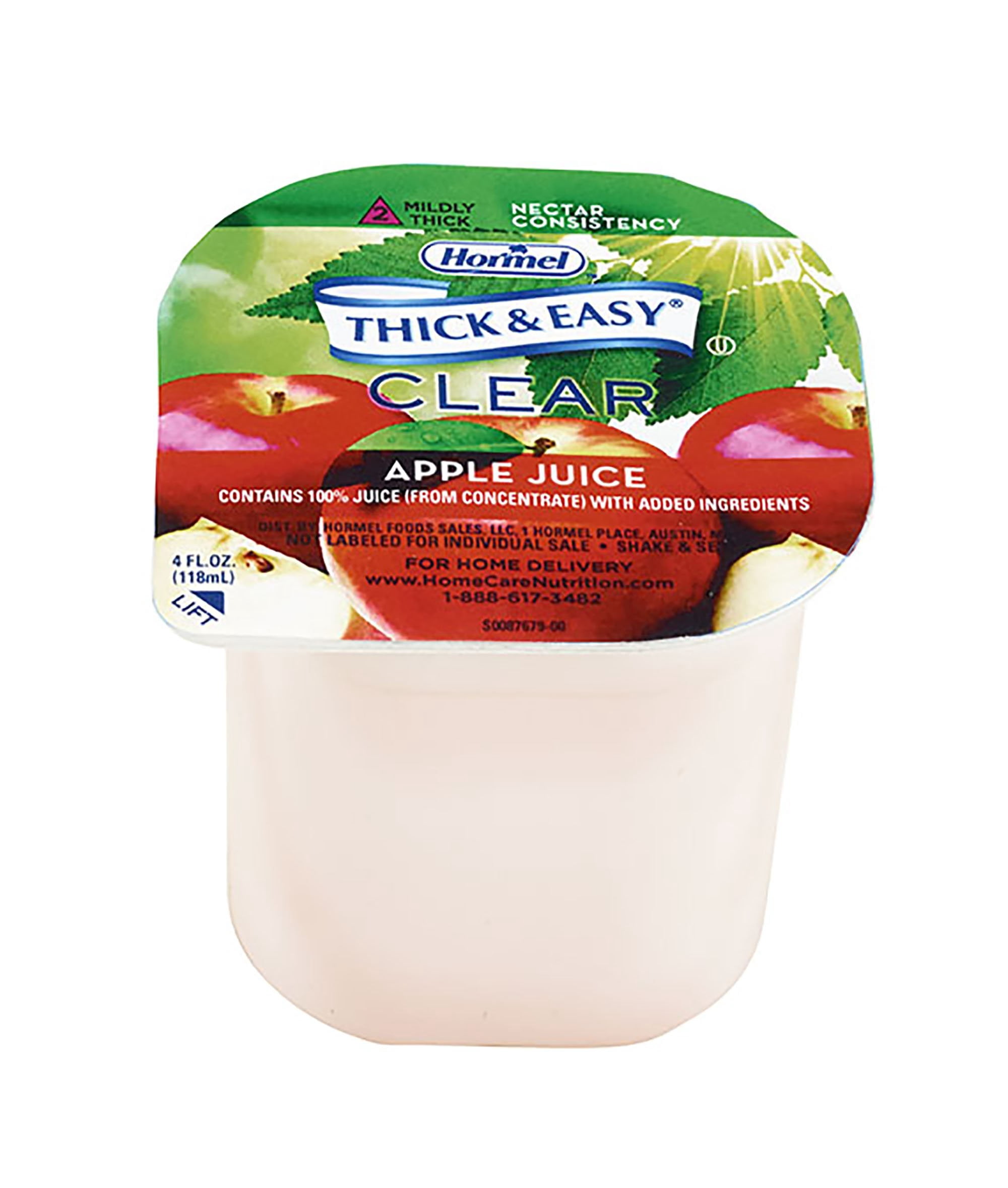 Thick & Easy Thickened Beverage 4 oz. Portion Cup Apple Ready to Use Nectar Case of 24