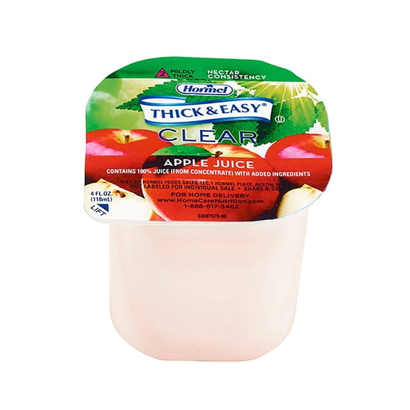 Thick & Easy Thickened Beverage 4 oz. Portion Cup Apple Ready to Use Nectar Case of 24