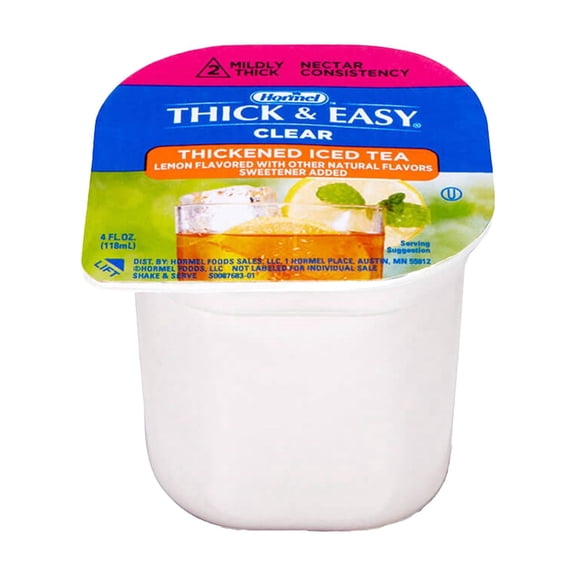 Thick & Easy Thickened Beverage Iced Tea with Lemon Flavor 4 oz. Cup 24 Ct