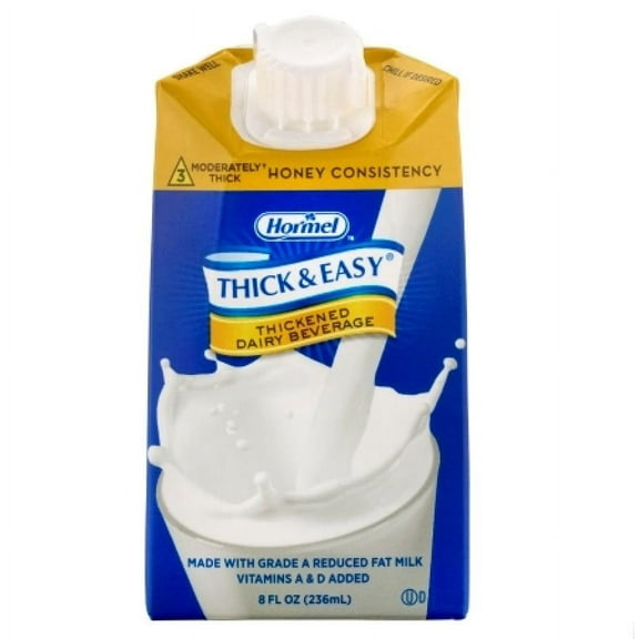 Thick & Easy Thickened Dairy Beverage, Honey Consistency, 8 ounce Carton, 27 Count