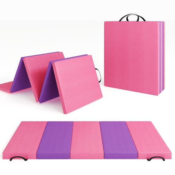 Thick Exercise & Gymnastics Tumbling Mat – Portable Home Gym Floor Pad for Pilates, Aerobics & Martial Arts – Non-Slip Surface, Multi-Purpose Fitness Mat – Easy to Store & Carry – Ideal for Home,