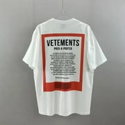 Thick Fabric VETEMENTS T-shirt Men Women Oversized Back Collar Tonal Embroidered Letter Big Red Track Logo Vetements Tee Tops