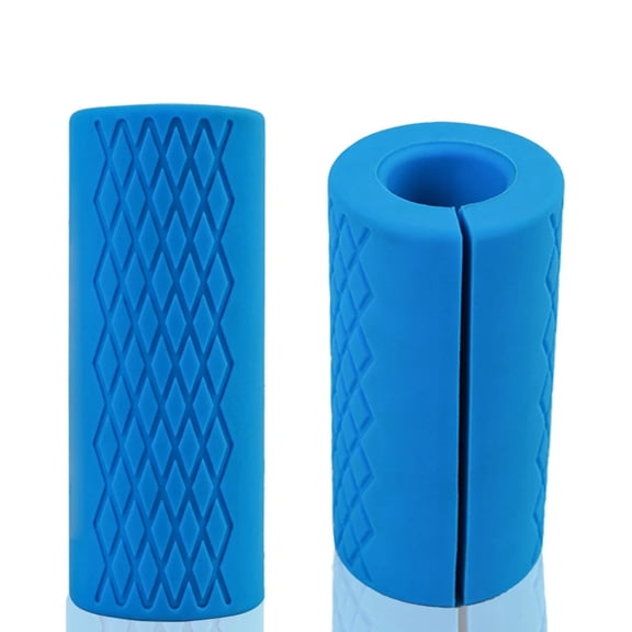 Thick Fat Bar Grips for Intensive Workout – High Density Silicone Non-Slip Protective Pads for Weightlifting & Powerlifting – Ergonomic Blue Fitness Accessory – 5.7cm Diameter