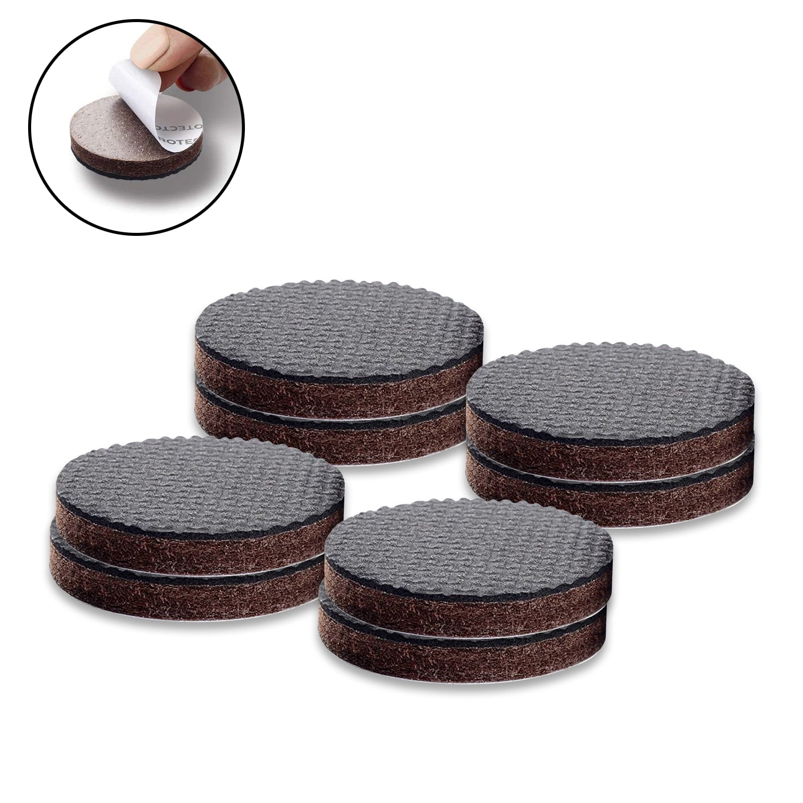 Non-Slip Furniture Pads,Solid Round Rubber Feet,12PCS 2 inch,20PCS  1,Stoppers,Self Adhesive Anti-Sliding Grippers for Bed,Couch,Table,Prevent