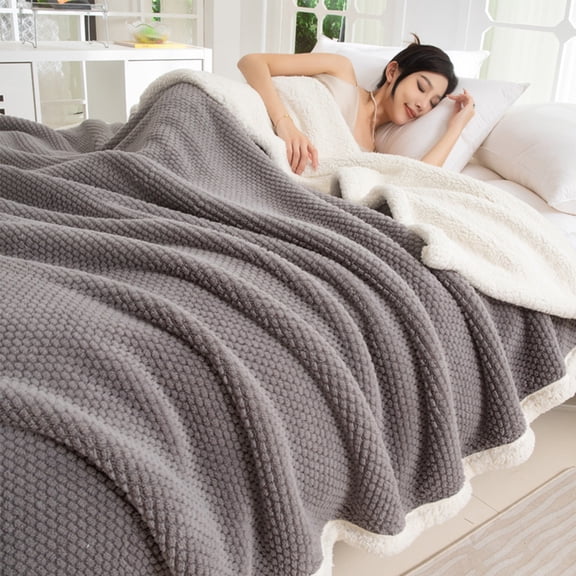 Fleece Blanket Plush Throw Blanket Thick Warm Bed Blanket Soft Cozy Lightweight All Season Blanket for Couch Sofa Bedroom Travel