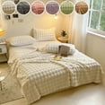 thumbnail image 1 of Thick Fleece Blanket Fleece Throw Blanket For Couch Soft Warm Fluffy Cream Solid Color Blanket for Home Office Couch, 1 of 7