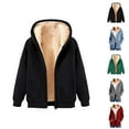 thumbnail image 1 of Thick Fleece Lined Zip Up Hoodies for Women Winter Long Sleeve Plain Basic Hooded Sweatshirt with Pockets Jacket Coat, 1 of 5