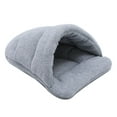 thumbnail image 1 of Thick Fleece Warm Dog Cat Tent Cave Nest Bed Slipper Shape Pet Sleeping Bag, 1 of 7