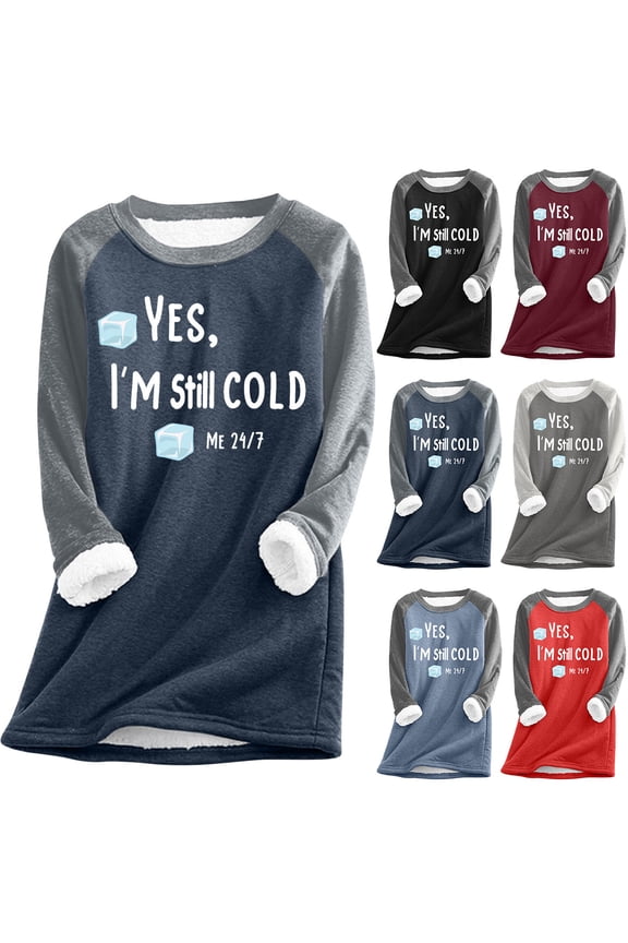 Thick Fleece Women's Sweatshirt Pullover Hoodie Long Sleeve Round Neck Leopard Patchwork Keep Warm Thermal Winter Casual Tops | CSEONE,Red L