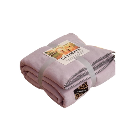 Thick Fleece Wool Throw Blanket Light Purple Soft Warm 50 X 60 Inch Dual Use Office Nap Cover Airplane Travel Shawl Blanket for Sofa Couch Bed Winter Fall 1 Pack