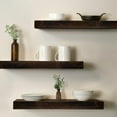 thumbnail image 1 of Thick Floating Shelves for Wall - Solid Wood Kitchen Shelves, Modern Real Wood Shelf Hand Crafted in The USA, 1 of 6
