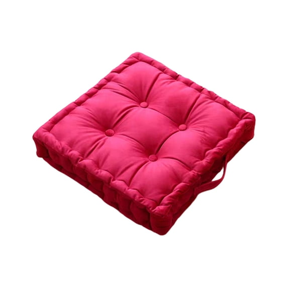 Thick Floor Cushion Seat 18x18 with Handles, Velvet Floor Pillow Mat for Adults, , Meditation, Reading and Lounge Seating