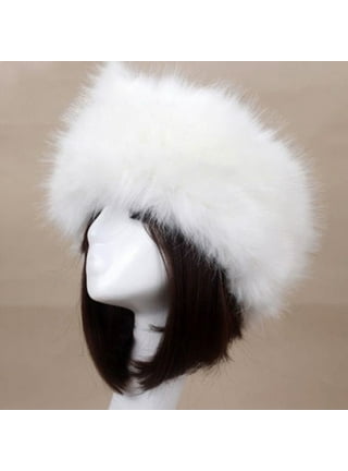 Leaveforme Faux Mink Fox Fur Braided Warm Thick Hat,Faux Fur Hats for Women  Winter,Furry Mongolian One Size 