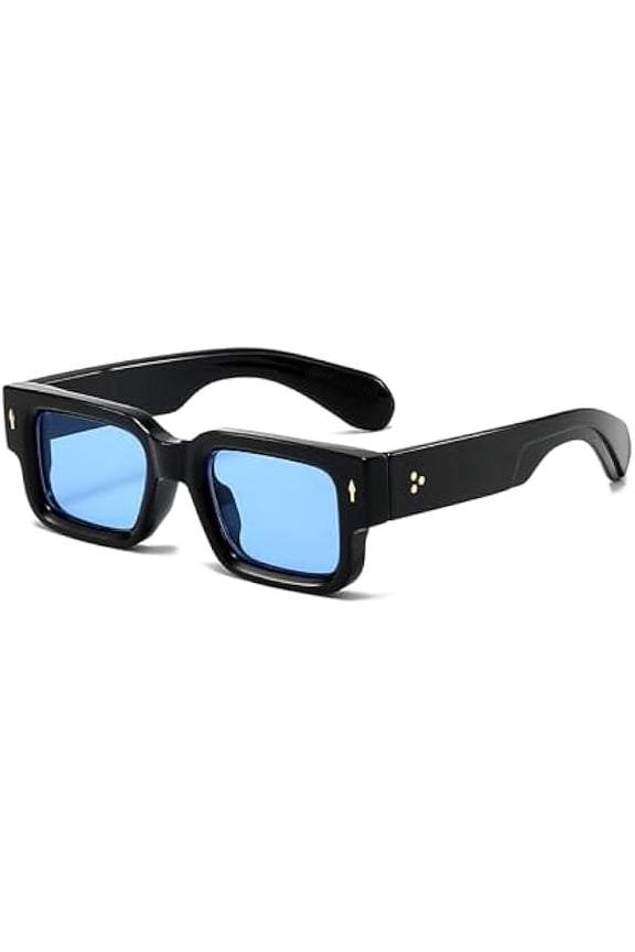 Thick Frame Square Sunglasses for Women Men Chunky Rectangle Sun Glasses Black Shades UV400 Protection