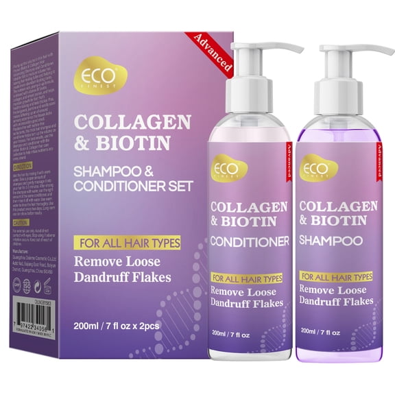 Thick & Full + Biotin and Collagen for Hair Volume & Body, Sulfate Free Volumizing Shampoo & Conditioner Set for Fine & Thinning Hair, Nutrient-Infused, Helps Thicken and Texturize Hair