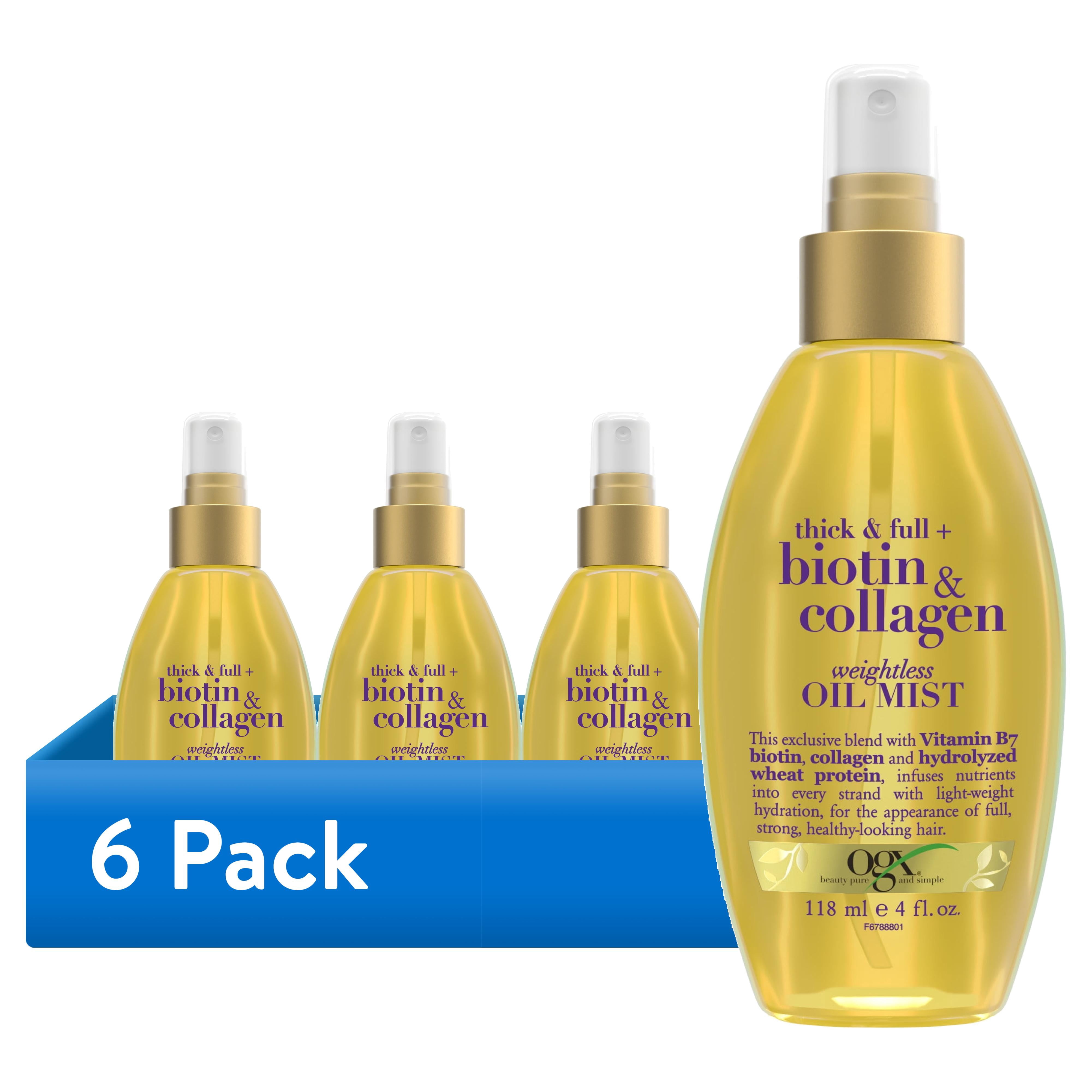 (6 pack) Thick & Full Biotin & Collagen Weightless Hydrating Oil Mist, 4 fl. oz