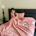 thumbnail image 1 of Thick Fuzzy Blanket,Super Soft Blanket,Solid Color Butterfly Flower,Coral Velvet,Small Blanket,Shawl Nap Blanket,Cozy Lightweight Stitching Decorative Bedding(Pink 80*70in), 1 of 9