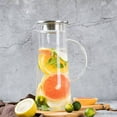 thumbnail image 1 of Thick Glass Pitcher, Large Capacity Iced Tea and Juice Dispenser, Explosion-Proof Beverage Container with Lemon Infuser, Summer Water Bottle, 2L White Christmas Gift, 1 of 9