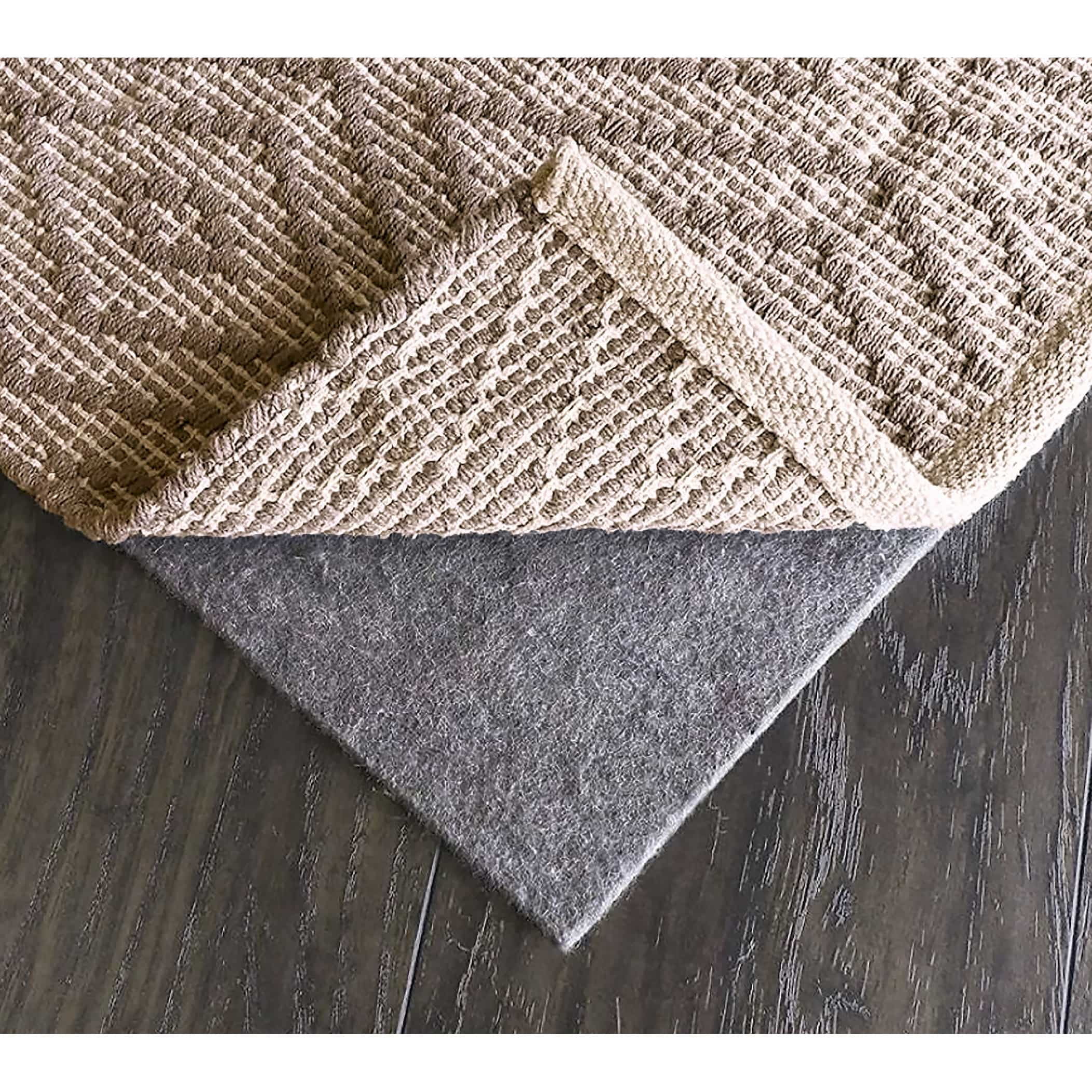 Deluxe Thick Grey Non-slip Rug Pad, Noise-reducing, for Hardwood