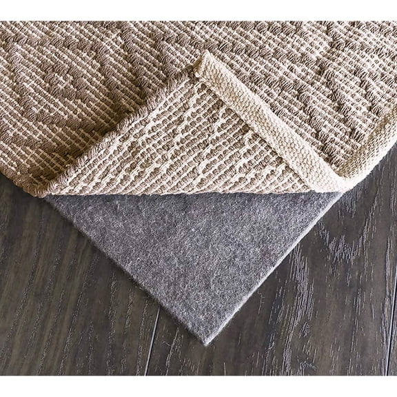Thick Grey Non-slip Noise-reducing Rug Pad for Hardwood Floors 16' x 20' 12' x 15'