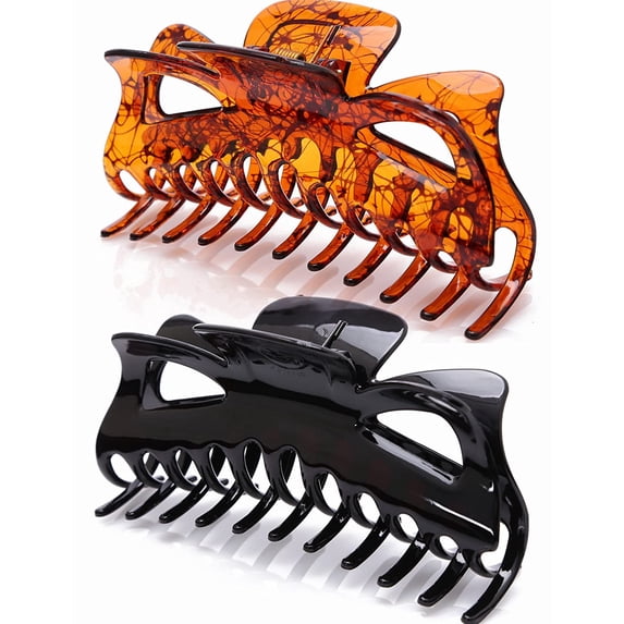 Thick Hair Super Large Clips Crystal Plastic Claw Clamps Hairgrips Clips Accessories for Women, 2 pack