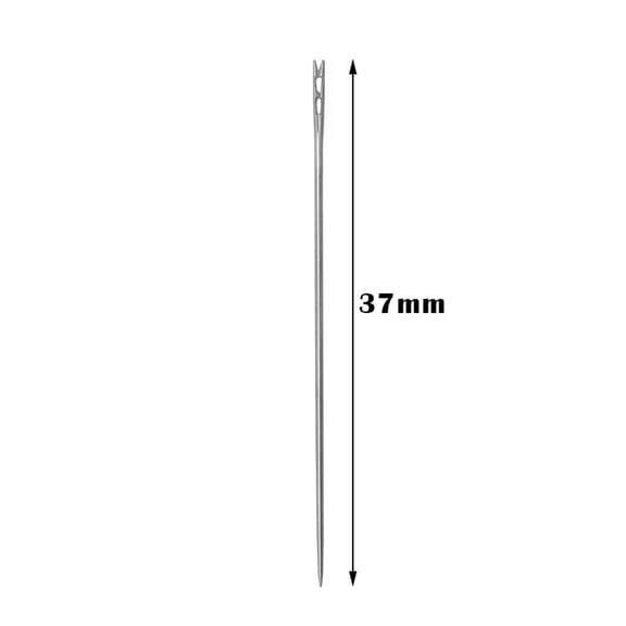 Thick Hand Sewing Needles, Self Threading Sewing Needles 12 Pack, Stainless Steel with Easy Threading, for Hand Sewing with Wooden Case