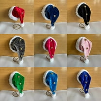 Thick Hat Santa Hat for Adults and Children One Size Fits All Christmas Party Decoration,Black 1Pcs JASKFLY