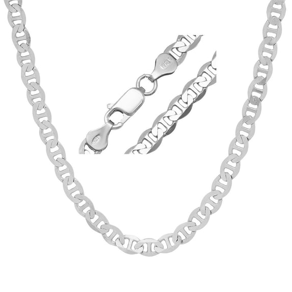 Thick/Heavy Men's Italian Silver Mariner Chain - 22"-24"