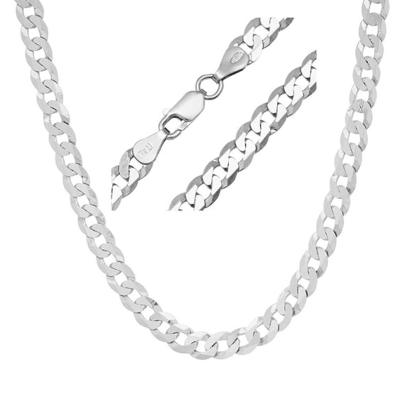 Thick/Heavy Men's Italian Silver Miami Cuban Curb Chain - 22"-30"