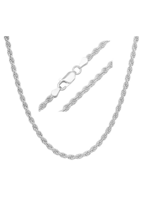 Thick/Heavy Men's Italian Silver Rope Chain - 22"-30"