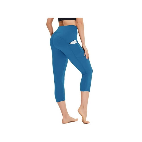 Thick High Waist Yoga Pants with Pockets, Tummy Control Workout Running Yoga Leggings for Women