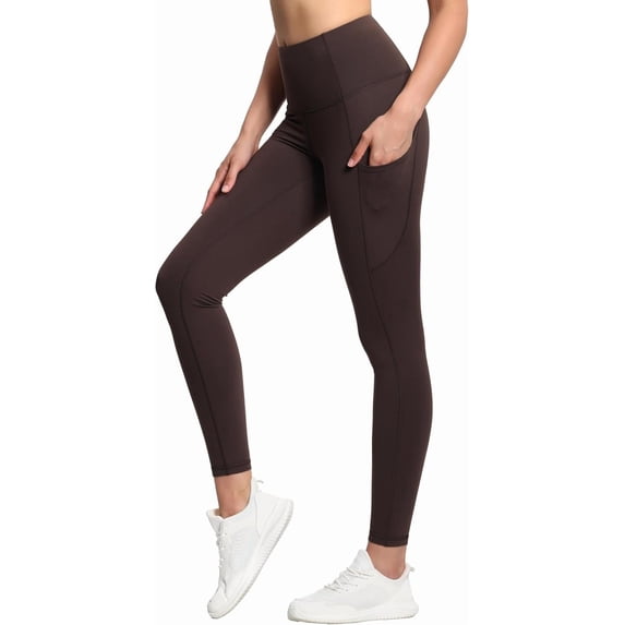 Thick High Waist Yoga Pants with Pockets, Tummy Control Workout Running Yoga Leggings for Women